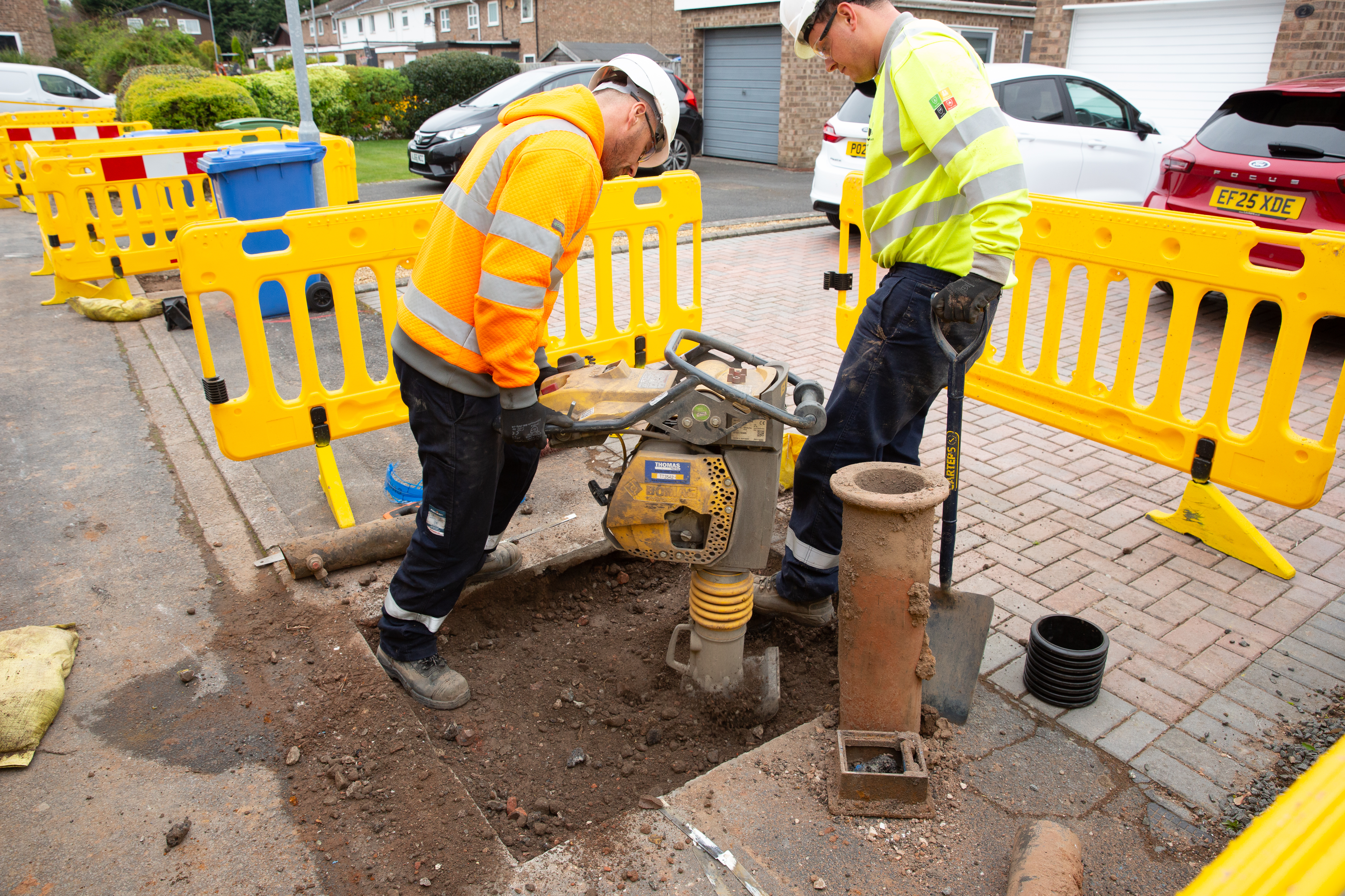 Digging up pavement