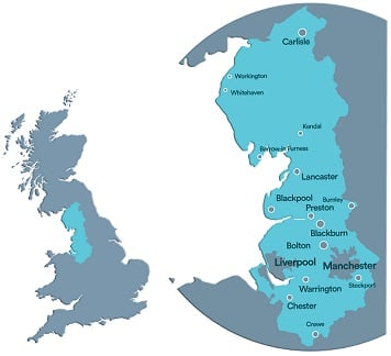 Map of the North West