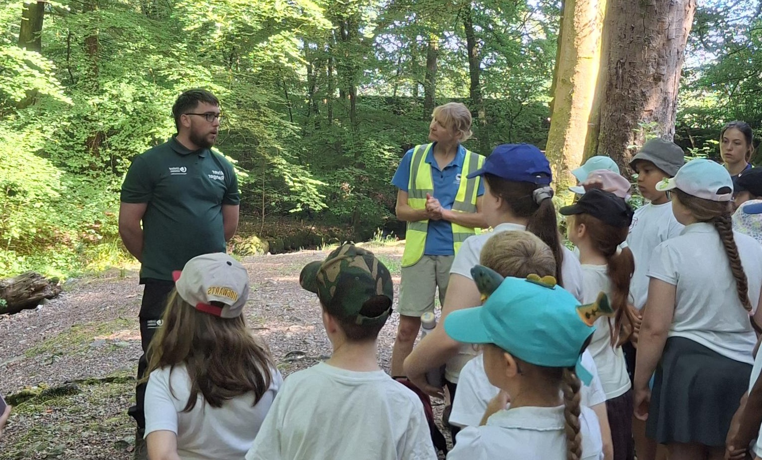School talk in woodland